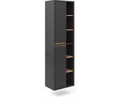 Vicco Viola Badkamerkast – 50 x 170 cm met deuren en open vakken Antraciet met deuren en open vakken