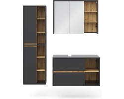 Vicco Viola Badkamermeubelset – 3 delen Antraciet