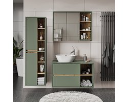 Vicco Viola Badkamerspiegelkast – 100 x 75 cm met open vakken Groen/Kunstzinnig