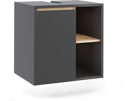 Vicco Viola Wastafelonderbouw – 60 x 60 cm met open planken Grijs/Kunstnijverheid