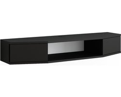 Vicco Walter TV-meubel – 110 x 17.4 cm met 2 deuren Zwart