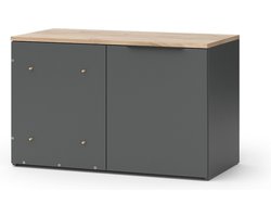 Vicco Wido Dressoir – 80 x 50 cm Hoekladenkast met deur Antraciet