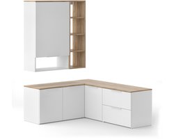 Vicco Wido Woonwand – 5 delen Wit/Sonoma