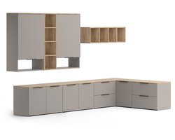 Vicco Wido Woonwand – 9 delen Grijs