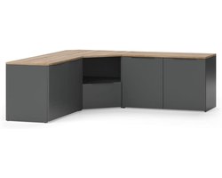 Vicco Woonwand "Wido", Antraciet, 3 delen