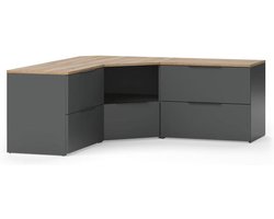 Vicco Woonwand "Wido", Antraciet, 3 delen