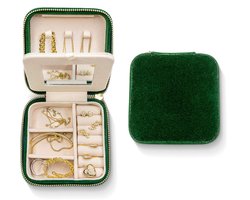 Vicon Premium Sieradendoos met Spiegel - Reisformaat - Fluweel - Juwelendoos - Sieradendoosje - Sieradenhouder - Ring/Oorbellen/ Ketting/Horloges