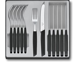 Victorinox Bestekset Swiss Modern - 12-delig - Zwart - Tafelmes/-Vork