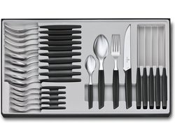 Victorinox Bestekset Swiss Modern - 24-delig - Zwart - RVS/PP - Doos