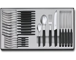 Victorinox Bestekset Swiss Modern - 24-delig - Zwart - RVS/PP - Doos