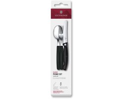 Victorinox Swiss Classic 3-delige Bestekset - Zwart - RVS