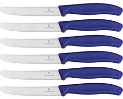 Victorinox Swiss Classic Tafelmessenset - 6-delig - Blauw - Gekarteld