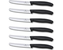 Victorinox Tafelmes 6 stuks zwart krom heft