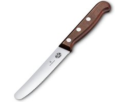 Victorinox Wood tafel-/tomatenmes - 11cm - gekarteld - rvs/esdoornhout