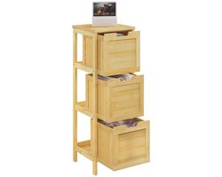 VidaLuxe - Badkamerkast - Ladekast - Ladenkast - Ladekastje - Bamboe - Badkamer Kast - Badkamer Kastje - Kasten - Kastje - Badkamerkastje - Badkamer Kastje - Kast - Badkamer - Badkamerkast - Badkamer Accessoires - Badkamermeubel - Badkamermeubels