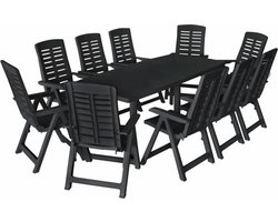 vidaXL - 11-delige - Tuinset - kunststof - antraciet