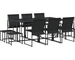 vidaXL - 11-delige - Tuinset - textileen - zwart