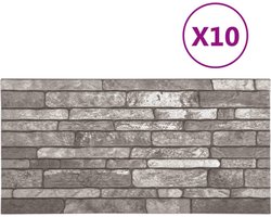 vidaXL - 11 - st - Wandpanelen - 3D - donkergrijze - baksteen - EPS