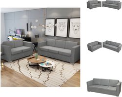 vidaXL - 2-delig Bankstel stof lichtgrijs