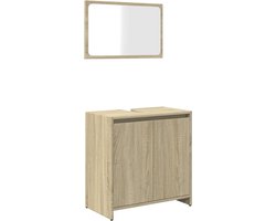 vidaXL - 2-delige - Badkamermeubelset - bewerkt - hout - sonoma - eikenkleurig
