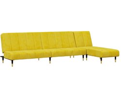 vidaXL - 2-delige - Loungeset - fluweel - geel