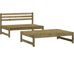 vidaXL - 2-delige - Loungeset - geïmpregneerd - grenenhout