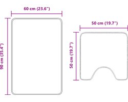 vidaXL - 2-delige - set - badmatten - blauw - polypropyleen - antislip