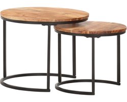 vidaXL - 2-delige - Tafeltjesset - massief - acaciahout