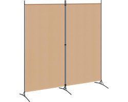 vidaXL - 2-Panelen - Kamerscherm - Beige - 175 - x - 180 - cm - Stof
