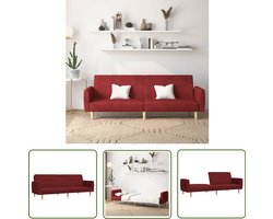 vidaXL 2 Persoons Bed - Slaapbank - Ligbed 2-zits stof wijnrood - Lounge Sofa - Stoffen Bank - Rode Bank