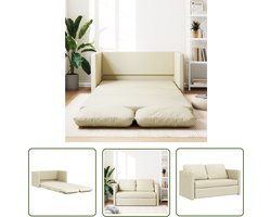 vidaXL 2 Persoons Bed - Vloerslaapbank - Slaapbank vloermodel 2-in-1 112x174x55 cm kunstleer crèmekleur - Slaapbank - Lounge Sofa - Kinderkamer Meubels