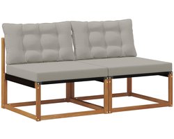 vidaXL - 2 - st - Buiten - Midden - Sofa - Massief - Acacia - Hout - Naturel
