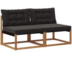 vidaXL - 2 - st - Buiten - Midden - Sofa - Massief - Acacia - Hout - Naturel