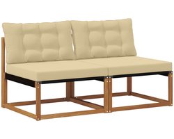 vidaXL - 2 - st - Buiten - Midden - Sofa - Massief - Acacia - Hout - Naturel
