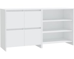 vidaXL - 2 - st - Dressoirs - bewerkt - hout - wit