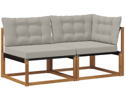 vidaXL - 2 - st - Outdoor - Midden- - en - Hoekbank - Massief - Acacia - Hout - Naturel