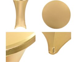 vidaXL 2 st Tafelhoezen stretch 80 cm goud - Tafelhoes - Tafelhoezen - Tafelkleed - Tafelkleden