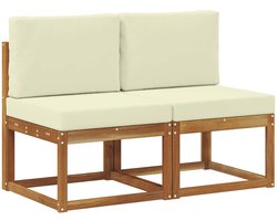 vidaXL - 2 - Stuk - Buiten - Midden - Sofa - Massief - Acacia - Hout