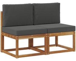 vidaXL - 2 - Stuk - Buiten - Midden - Sofa - Massief - Acacia - Hout