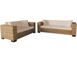 vidaXL - 2-zits - en - 3-zits - bankstel - rattan