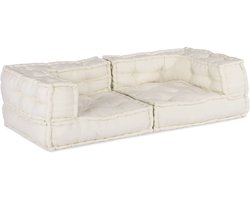 vidaXL - 2-zits - modulaire - bank - 140x70x36 - crèmekleurig - stof