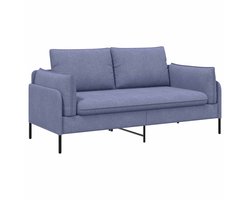 vidaXL - 2-Zits - Sofa - Jeans - Blauw - 188 - x - 81 - x - 89 - cm - Stof
