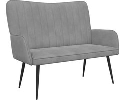 vidaXL - 2-Zits - Sofa - Lichtgrijs - 115 - x - 61 - x - 87 - cm - fluweel