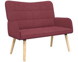 vidaXL - 2-Zits - Sofa - Wijnrood - 115 - x - 61 - x - 87 - cm - Stof