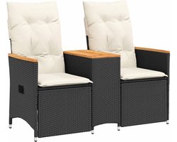 vidaXL 2-zits Tuinbank - Verstelbaar - Inclusief Tafel Tuinbank - Lounge Bank - Tuinset - Buitendecoratie - Relaxstoel - Terrasdecoratie - Outdoor Furniture