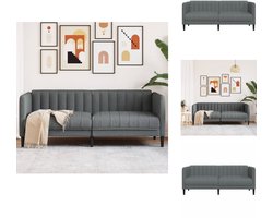 vidaXL 2-zitsbank - 2-zitsbanken - Bank - Loveseat - Tweezitsbank stof donkergrijs