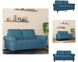vidaXL 2-zitsbank - 2-zitsbanken - Bank - Sofa - Tweezitsbank 120 cm fluweel blauw