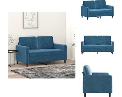 vidaXL 2-zitsbank - 2-zitsbanken - Bank - Sofa - Tweezitsbank 120 cm fluweel blauw