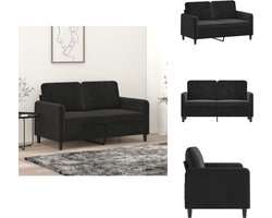 vidaXL 2-zitsbank - 2-zitsbanken - Bank - Sofa - Tweezitsbank 120 cm fluweel zwart