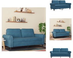 vidaXL 2-zitsbank - 2-zitsbanken - Bank - Sofa - Tweezitsbank 140 cm fluweel blauw
